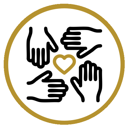 Icon: Four hands around a heart